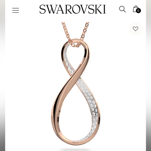 Swarovski infinity necklace gold rose-tone - Picture 6 of 6